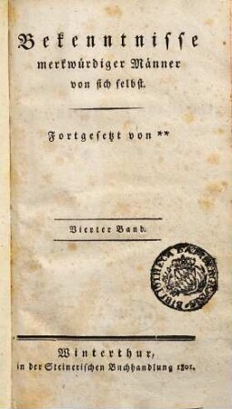 Bekenntnisse merkwürdiger Männer von sich selbst, 4