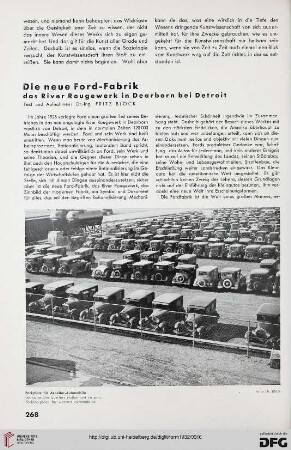 7: Die neue Ford-Fabrik : das River Rougewerk in Dearborn bei Detroit