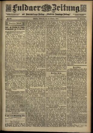 Zweite Ausgabe vom Mittwoch, den 10. Oktober 1900.