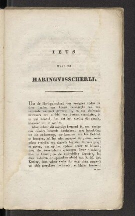Iets over de haringsvisscherij.