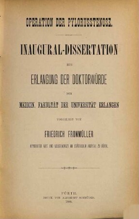 Operation der Pylorusstenose