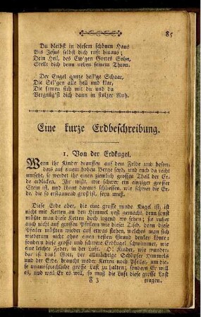 Eine kurze Erdbeschreibung.