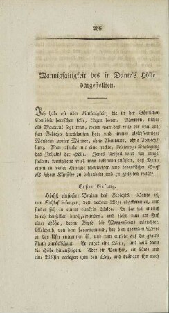 Mannigfaltigkeit des in Dante's Hölle dargestellten.