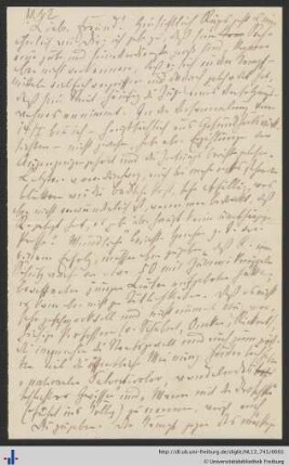 Nachlass L. Schemann (NL 12/745) : Brief von Ludwig Wilser an Ludwig Schemann