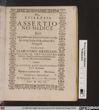 De Epilepsia Assertiones Medicae
