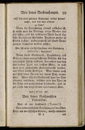 Sectio IV. Von denen Geschwülsten Tumoribus.