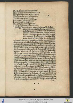 Philippi Beroaldi oratio nuptialis...