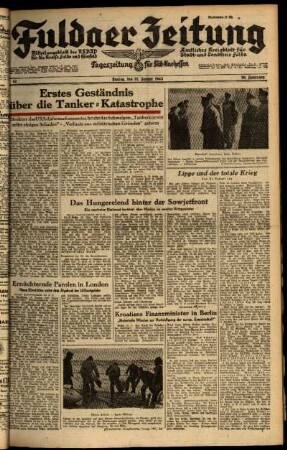 Ausgabe vom Freitag, den 15. Januar 1943.