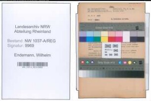 Entnazifizierung Wilhelm Endemann , geb. 01.04.1896 (Lehrer)