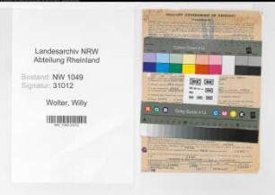 Entnazifizierung Willy Wolter , geb. 23.03.1902 (Buchdrucker)