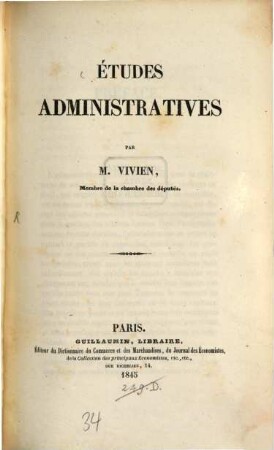 Etudes administratives