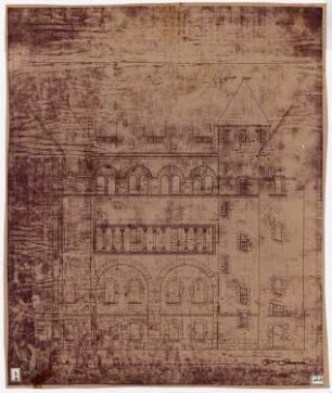 Königliches Residenzschloss Posen, Posen: Ansicht Westseite Großer Hof 1:50