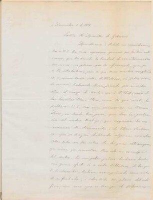 [Carta de Ramon Cabera a Vicente Quesada en español, 5 de noviembre de 1877]