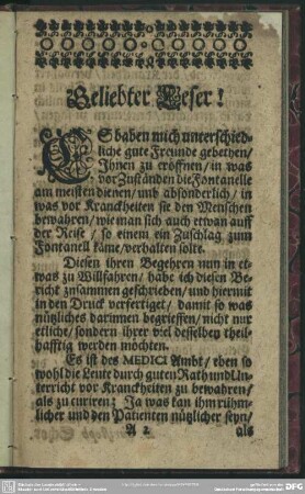Geliebter Leser!