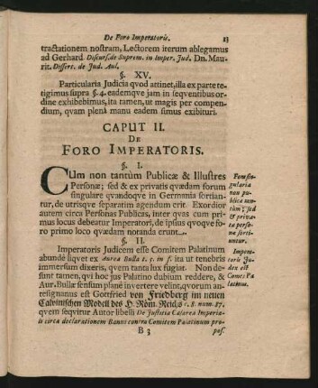 Caput II. De Foro Imperatoris.