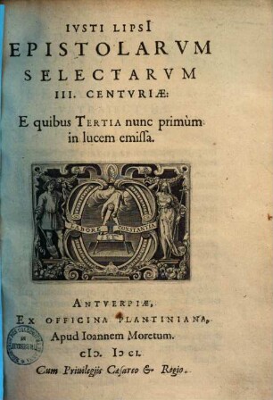 Epistolarum selectarum ... centuriae, 1/2