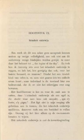 Hoofdstuk IX. Inlandsch onderwijs