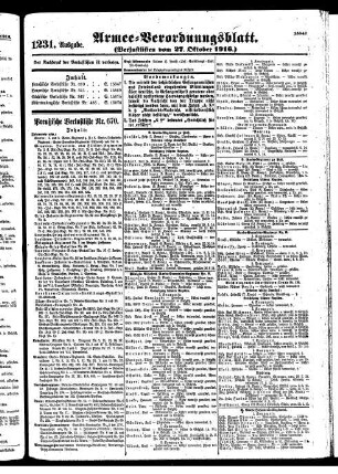 1231.Ausgabe. Freitag, 27. Oktober 1916