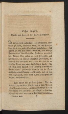 Erstes Kapitel. Abreise und Ankunft des Duc's zu Lissabon.