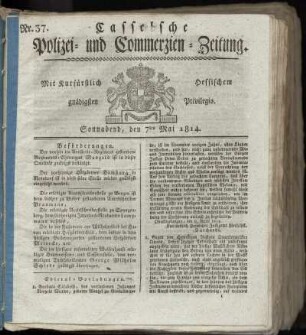 Nr. 37, Sonnabend den 7ten Mai. 1814