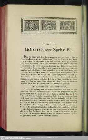 XV. Kapitel. Gefrornes oder Speise-Eis