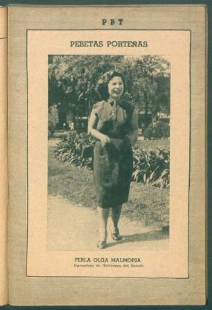 Perla Olga Malmoria, operadora de Teléfonos del estado - [Fotografía] : Pebetas porteñas