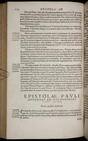 Epistolae Pauli Apostoli Ad Colossenses.