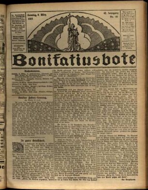 Erste Ausgabe vom Sonntag, den 08. März 1925.