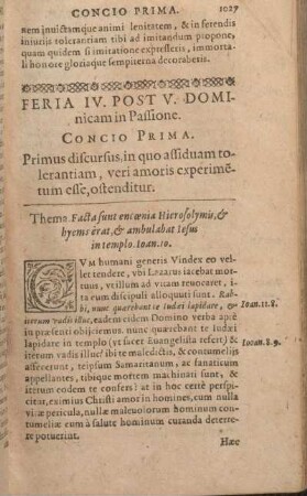 Feria IV. Post V. Dominicam Passione. Concio Prima [- Concio Qvinta.]
