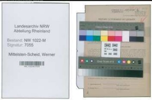 Entnazifizierung Werner Mittelsten-Scheid , geb. 26.04.1904 (Fabrikant)