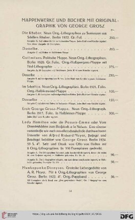 Mappenwerke und Bücher mit Original-Graphik von George Grosz