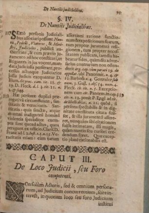 Caput III. De Loco Judicii, seu Foro competenti.