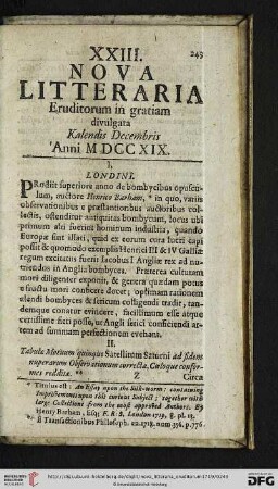 [XXIII. Kalendis Decembris – XXIIII. Idibus Decembribus]