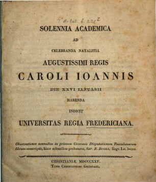 Observationes nonnullae in primum Ciceronis Disputationum Tusculanarum librum