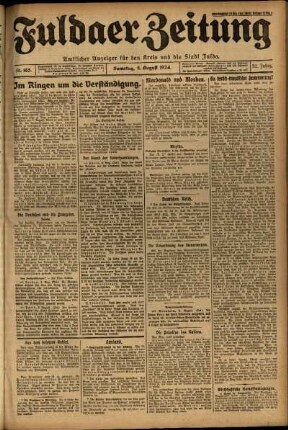 Erste Ausgabe vom Samstag, den 09. August 1924.