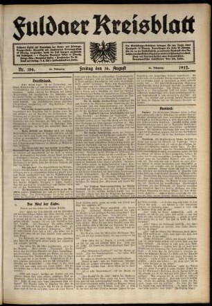 Ausgabe vom Freitag, den 16. August 1912.