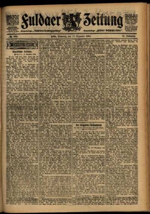 Dritte Ausgabe vom Samstag, den 17. Dezember 1904.