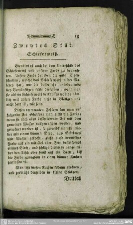 Zweytes Stük. Schieferweiß