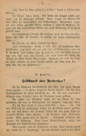 73. Kapitel. Selbstmord oder Verbrechen?