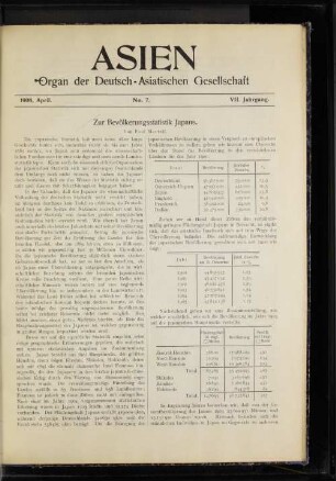 1907,Oktober No.7. VII. Jahrgang