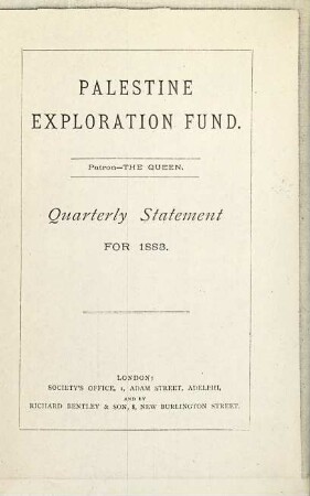 Quarterly statement. 1883 = Year 15 = Xerokopie
