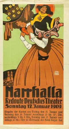 Narrhalla. Redoute Deutsches Theater Sonntag 17. Januar 1909