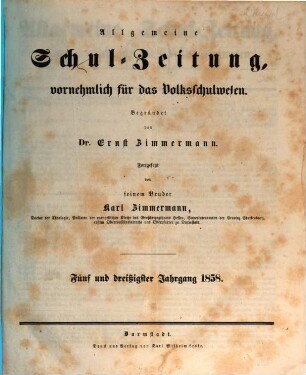 Allgemeine Schulzeitung. 35. 1858