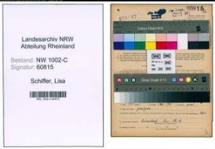 Entnazifizierung Lisa Schiffer, geb. 05.04.1890 ()