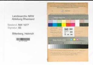 Entnazifizierung Heinrich Bitterberg , geb. 22.08.1899 (Polizist)