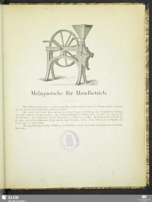 Malzquetsche für Handbetrieb