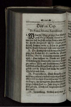 Das 16. Cap. De Foetus Mortui Extractione.