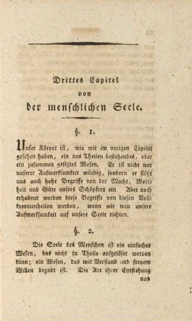 Drittes Capitel von der menschlichen Seele