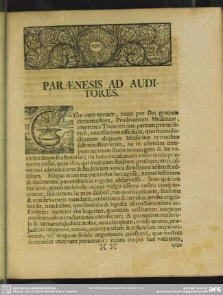 Paraenesis Ad Auditores