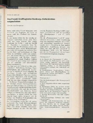 Das Projekt Großflughafen Hamburg-Kaltenkirchen aufgeschoben